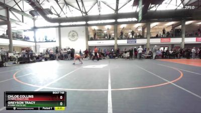 80-89 lbs Cons. Round 2 - Greyson Tracy, Storm Youth WC vs Chloe Collins, Olympia Wrestling