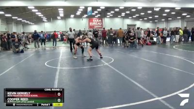 138 lbs Cons. Round 2 - Kevin Gergely, Read Mountain Middle School vs Cooper Reed, Buffalo Gap Little League