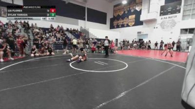 130 lbs Quarterfinal - Dylan Yamada, SoCal Hammers vs Lia Flores, Trabuco Hills