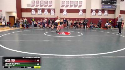 128-140 lbs Quarterfinal - Devon Barmes, Shelbyville WC vs Louis Reid, Greenwood WC