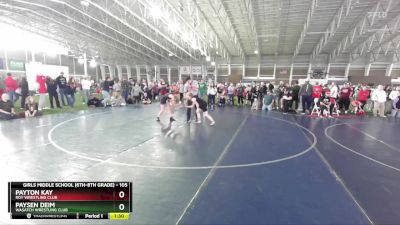 105 lbs Champ. Round 1 - Paysen Deim, Wasatch Wrestling Club vs Payton Kay, Roy Wrestling Club