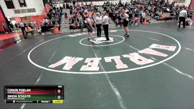 190 lbs Quarterfinal - Conor Phelan, Chicago (MARIST) vs Simon Schulte, EDWARDVILLE (HS)