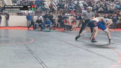 125_B lbs Quarterfinal - Michael Wengrzynek, Northwest vs Logan Schreiner, Flb