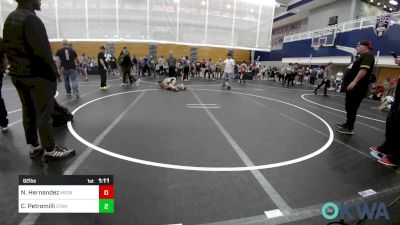 92 lbs Rr Rnd 1 - Nathanul Hernandez, Midwest City Bombers Youth Wrestling Club vs Christopher Petromilli, Standfast