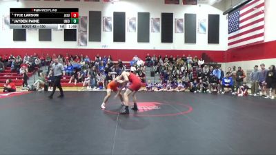 150 lbs Quarterfinal - Tyce Larson, Jesup vs Jayden Paine, Union, LaPorte City