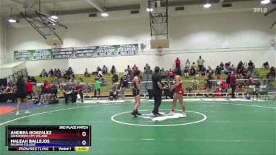 117 lbs 3rd Place Match - Maleah Ballejos, Palomar College vs Andrea Gonzalez, Sacramento City College