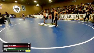 113 lbs Cons. Round 2 - Owen Villicana, Cabrillo vs Ben Hernandez, Fresno