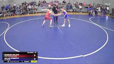 97 lbs Quarterfinal - Gunnar Wilson, Salem Elite Mat Club vs Nolan Roberts, All-phase