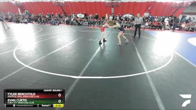 114 lbs Champ. Round 1 - Evan Curtis, Cuba City Wrestling Club vs Tyler Berchtold, South St. Paul Wrestling Club