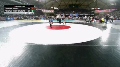 Girls 2A 105 lbs Quarterfinal - Sophia Torrez, Toppenish (Girls) vs Najalia `Nala` Baublits, Eatonville (Girls)