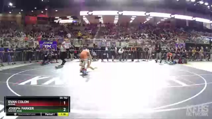 3A 152 lbs Champ. Round 1 - Joseph Parker, Winter Park vs Evan Colon, Boone