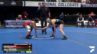 136 lbs Cons. Round 5 - Salome Walker, North Central (IL) vs Holly Beaudoin, Colorado Mesa University