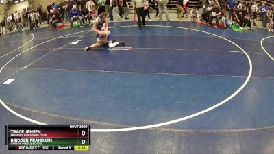 97 lbs Cons. Round 3 - Bridger Frandsen, Carbon Middle School vs Trace Jensen, Fremont Wrestling Club