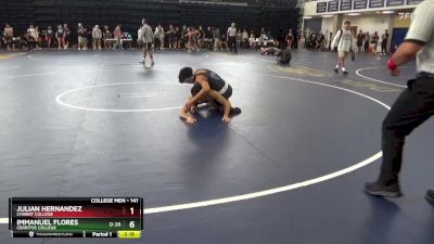 141 lbs Champ. Round 2 - Immanuel Flores, Cerritos College vs Julian Hernandez, Chabot College