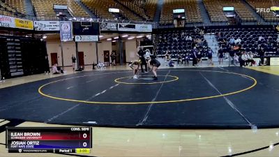 117 lbs Cons. Semi - Josiah Ortiz, Fort Hays State vs Ileah Brown, Schreiner University