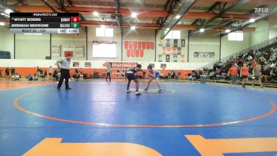 120 lbs Cons. Semi - Jeremiah Newsome, Belleville (East) vs Wyatt Boeing, Quincy (Sr.)