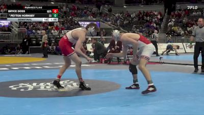 144 lbs Semifinal - Peyton Hornsby, Center Grove vs Bryce Doss, New Palestine