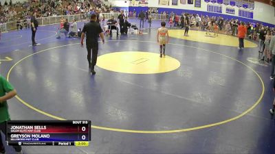 78 lbs Round 1 - Jonathan Sells, Salem Elite Mat Club vs Greyson Molano ...