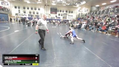 120 lbs Cons. Round 1 - Levi Solberg, Northwood vs Lincoln Prather, Lakeside (Nine Mile)