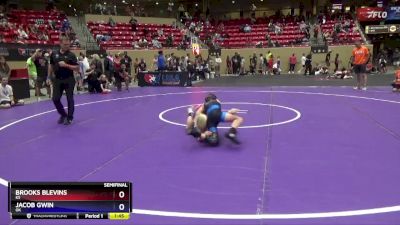 78 lbs Semifinal - Brooks Blevins, KS vs Jacob Gwin, OK