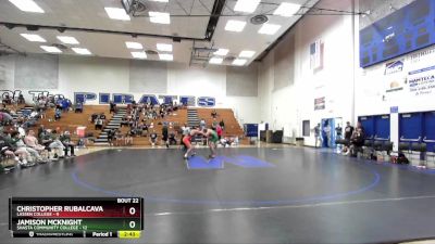 165 lbs 2nd Wrestleback (16 Team) - Christopher Rubalcava, Lassen College vs Jamison McKnight, Shasta Community College