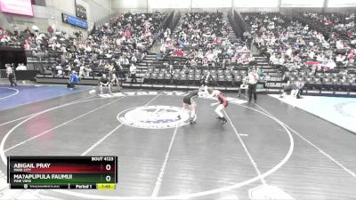 4A 120 lbs Quarterfinal - Abigail Pray, Park City vs Ma?apupula Faumui, Pine View