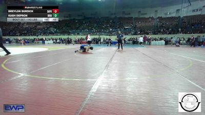 143 lbs Consi Of 4 - Breylon Burdick, Sapulpa Jr High vs Kash DePron, Bridge Creek Wrestling