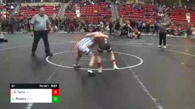 67 lbs Quarterfinal - Ashtin Terry, Nebraska Boyz Wrestling vs Landon Rowley, WR - Topeka Blue Thunder