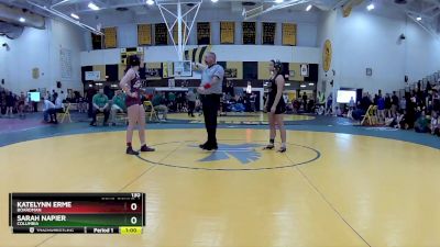 130 lbs Cons. Round 4 - Sarah Napier, Columbia vs Katelynn Erme, Boardman