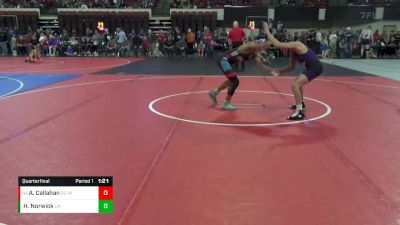 123 lbs Quarterfinal - Aidan Callahan, Rapid City - Westside vs Hunter Norwick, Laurel Matburners