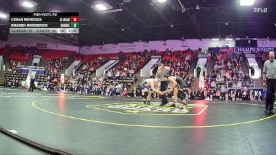 132 lbs Semifinals (8 Team) - Braden Broderick, Dundee HS vs Cesar Mendoza, Allegan HS