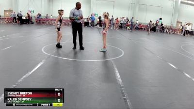 72 lbs Quarterfinal - Sydney Breton, Smittys Barn vs Kaleb Dempsey, Unattached