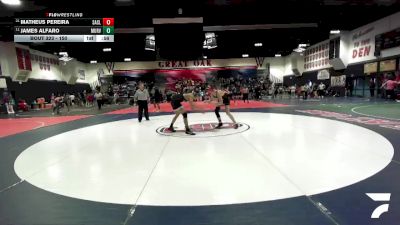 150 lbs Cons. Round 2 - James Alfaro, Murrieta Valley vs Matheus Pereira, San Clemente