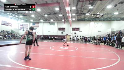 120 lbs Round Of 16 - Joe Carrozza, New Fairfield vs Brandon Millovitsch, Griswold/Wheeler