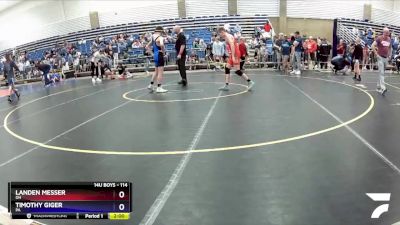 114 lbs Cons. Round 2 - Landen Messer, OH vs Timothy Giger, PA