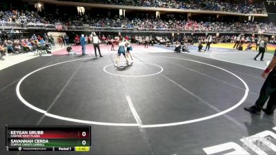 5A 165 lbs Champ. Round 1 - Keygan Grubb, Canyon West Plains vs Savannah Cerda, Corpus Christi Carroll