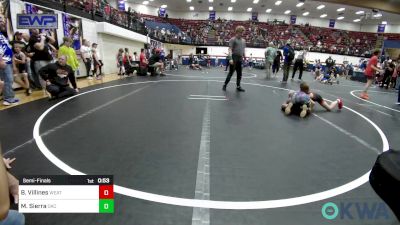 64 lbs Semifinal - Brock Villines, Weatherford Youth Wrestling vs Mateo Sierra, OKC Saints Wrestling