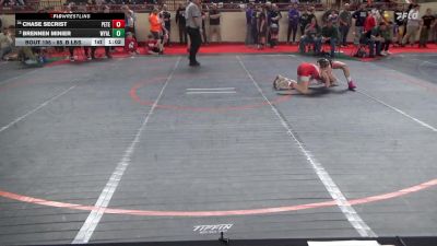 85_B lbs Round Of 32 - Chase Secrist, Peters Twp vs Brennen Minier, Wyalusing