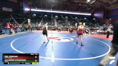 135 lbs Quarterfinal - Veil Foreman, Star Valley vs Katherine Schwatken, South