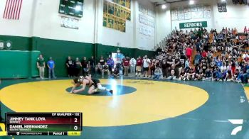 132 lbs Champ. Round 2 - Jimmey Tank Loya, Downey vs Daniel Hernandez, South Torrance