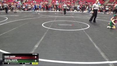 35-40 lbs Quarterfinal - Rystal Haste, Pratt Wrestling Club vs Mary Samm, Greater Heights Wrestling