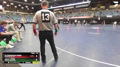 141 lbs Cons. Round 1 - 13 Donavan Parn, Missouri Valley vs Zach Zitek, Dakota Wesleyan