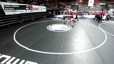 130 lbs Isabella Sermana, LAWA - Los Angles Wrestling Association vs Solei Tello, MDWA - Mount Diablo Wrestling Association