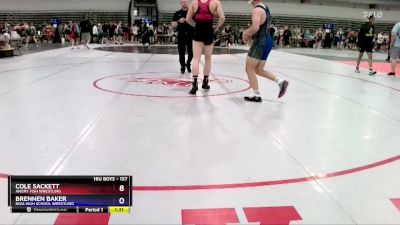 157 lbs Quarterfinal - Cole Sackett, Angry Fish Wrestling vs Brennen Baker, Nixa High School Wrestling