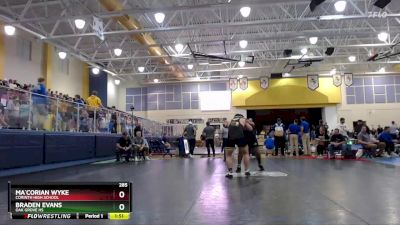 285 lbs Champ. Round 1 - Braden Evans, Oak Grove HS vs Ma`Corian Wyke, Corinth High School