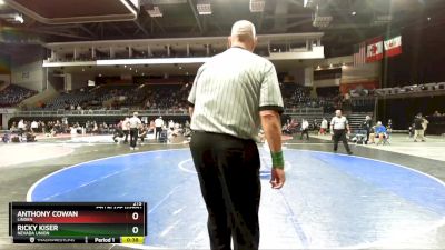 215 lbs 5th Place Match - Ricky Kiser, Nevada Union vs Anthony Cowan, Linden