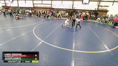 86 lbs Cons. Round 2 - Laiken Openshaw, Jr. Wildcat Wrestling Association (Richfield, UT) vs Jackson Averett, Champions Wrestling Club