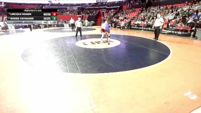 1A 132 lbs Champ. Round 1 - Lincoln Hoger, West Chicago (Wheaton Academy) vs Bodee Fathauer, Shelbyville