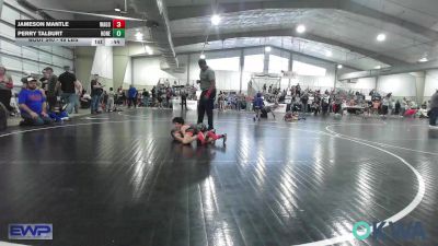 49 lbs Consi Of 8 #2 - Jameson Mantle, Wagoner Takedown Club vs Perry Talburt, Honey Badgers Wrestling Club
