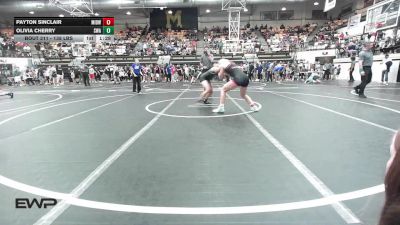 138 lbs Quarterfinal - Payton Sinclair, Midwest City Bombers Youth Wrestling Club vs Olivia Cherry, Shelton Wrestling Academy